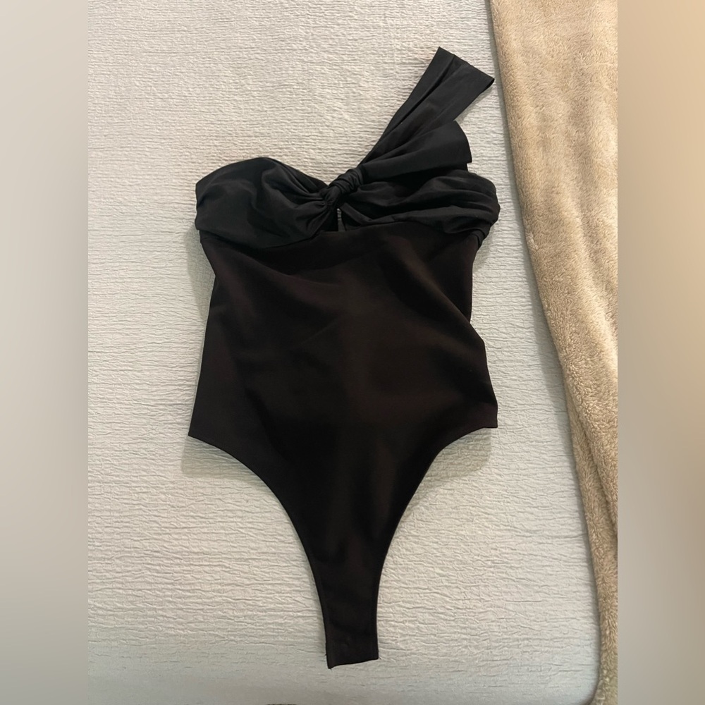 Zara One Shoulder Bow Bodysuit